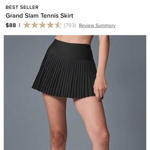 ALO Yoga Black Pleated Mini Skirt Athletic